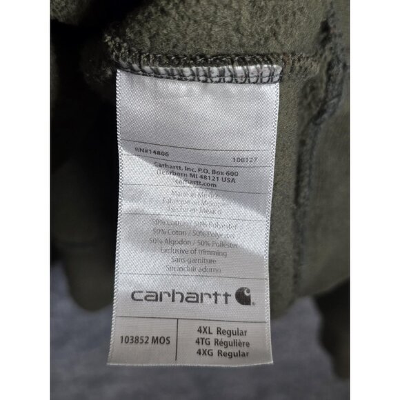 Carhartt Sweater Mens 4XL Green Original Fit Crewneck Pullover Pocket Workwear - Picture 3 of 9